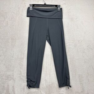 Sweaty Betty Womens Gray Roll Foldover Top Stretch Crop Yoga Pant Leggings Sz XS